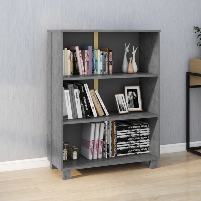 vidaXL Raft cărți &bdquo;HAMAR&rdquo; gri &icirc;nchis 85x35x112 cm, lemn masiv de pin 340486