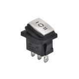 Intrerupator IRS Mic Inox 6A 3P KCD1 23x17mm Impermeabil IP67 Buton Rosu On-Off-On Auto Camioane Utilaje Corpuri iluminat