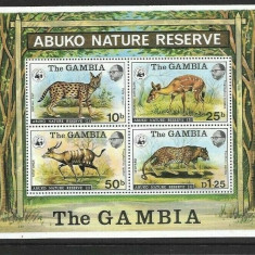 GAMBIA 1976 WWF FAUNA PROTEJATA ANIMALE SALBATICE COTA MICHEL 130 EURO