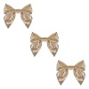 Fundite Decorative Craciun, Model Bej, Glitter, 10cm, Set 3 Bucati, Oem
