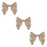 Fundite Decorative Craciun, Model Bej, Glitter, 10cm, Set 3 Bucati, Oem