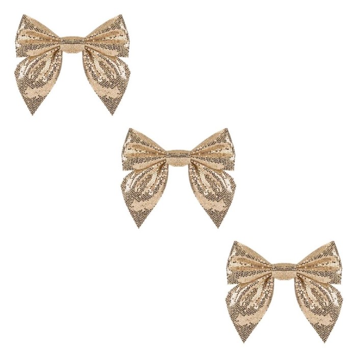 Fundite Decorative Craciun, Model Bej, Glitter, 10cm, Set 3 Bucati