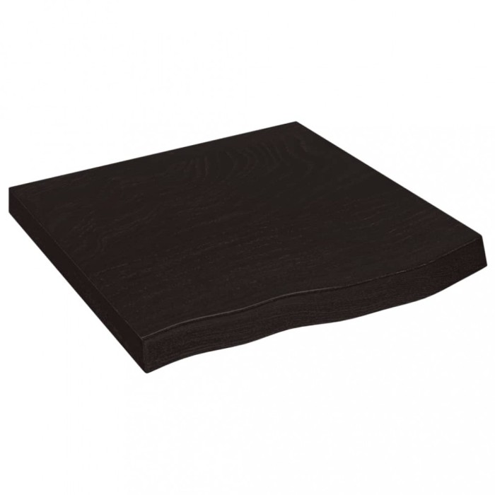 Blat de baie, maro inchis, 60x60x(2-6) cm, lemn masiv tratat