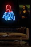 Decoratiune luminoasa LED, Mona Lisa, Benzi flexibile de neon, DC 12 V, Rosu albastru, Neon Graph