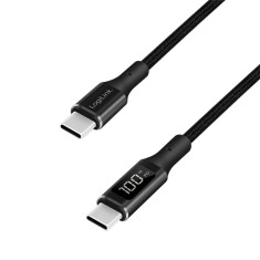 CABLU alimentare si date LOGILINK, pt. smartphone, USB 2.0 Type-C (T) la USB Type-C (T), E-mark, PD, display, negru, 1m &amp;quot;CU0181&amp;quot; (timbru verde 0.18 le foto