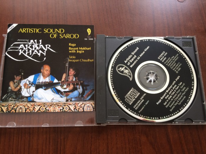ali akbar khan swapan chaudhuri artistic sound of sarod album cd disc muzica traditionala world folk indiana india VG+