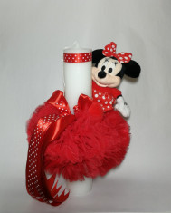Lumanare pentru botez tip glob, ROSU 35X5 cm Disney - Minnie Mouse foto