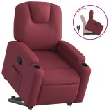 Cumpara ieftin Fotoliu rabatabil cu ridicare, rosu vin, material textil