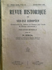 Revue Historique du Sud-Est Europeen (nr.1-3/1925, an II, dirigee par N.Iorga)