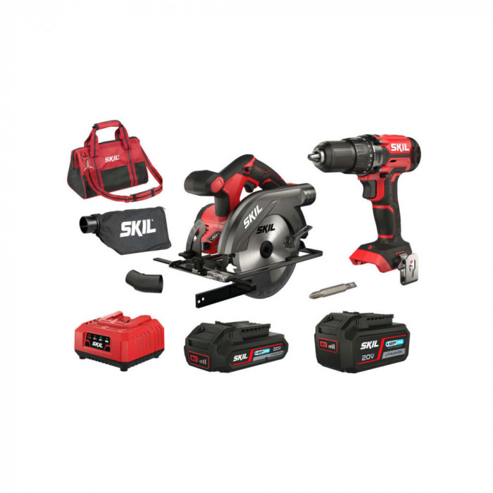 SKIL 3307 EA, Set Bormasina 1450 rpm si circular 4500 rpm, 2xAccu, incarcator, geanta, disc inclus