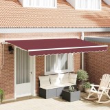 vidaXL Cortina Retractabilă Burgundy 350 x 200 cm Poliester, Aluminiu