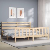 Cumpara ieftin Cadru de pat fără saltea, 200x200 cm, lemn masiv pin