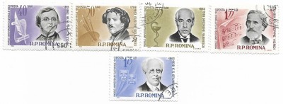 Romania (204) - Aniversari culturale, 1963 - serie obliterata foto