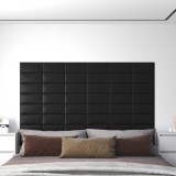 vidaXL Tăblie de Pat pentru Perete 12 pcs Negru 30 x 15 cm țesătură 4008310