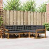 vidaXL Set de canapele de exterior cu pernă 4 pcs Natural și Antracit 3367500