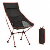 Scaun de camping pliabil, negru, PVC si aluminiu GartenMobel Dekor