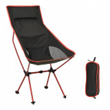 VidaXL Scaun de camping pliabil, negru, PVC și aluminiu