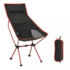 vidaXL Scaun de camping pliabil, negru, PVC și aluminiu