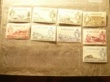Serie mica Gibraltar 1953 R. Elisabeta II , motive locale , 9 valori, Nestampilat
