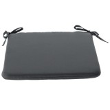 Perna pentru scaun 40x40x3 cm impermeabila, cu fermoar si snururi, gri inchis