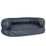 Cumpara ieftin Pat de caini, spuma ergonomica, albastru, 75x53 cm, piele eco