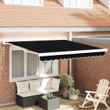 VidaXL Cortina Retractabilă Negru 350 x 250 cm Material textil, Metal