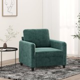 vidaXL Fotoliu canapea, verde &icirc;nchis, 60 cm, catifea