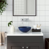 VidaXL Chiuvetă de baie, albastru &icirc;nchis, ceramică, rotund