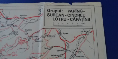 myh 63 - 68 - HARTA TURISTICA - MUNTII PARING - SUREAN - CINDREL- LORU-CAPATANII foto