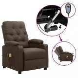 VidaXL Fotoliu de masaj electric, maro, material textil
