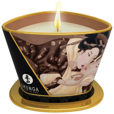 Lumanare Pentru Masaj Shunga Mini Caress By Candlelight Chocolate 170g foto