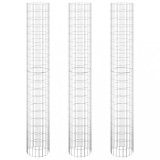 Strat inaltat gabion 3 buc. &Oslash;30x200 cm otel galvanizat circular
