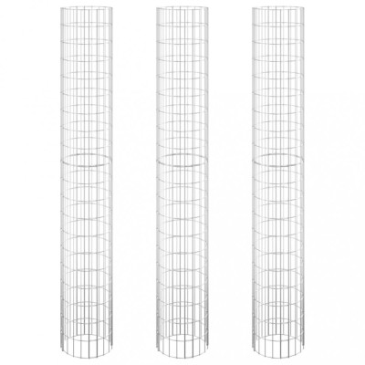 Strat inaltat gabion 3 buc. &amp;Oslash;30x200 cm otel galvanizat circular foto