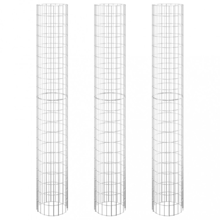 Strat inaltat gabion 3 buc. &Oslash;30x200 cm otel galvanizat circular