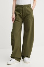 Alpha Industries pantaloni de bumbac Field Pant culoarea verde, lat, high waist, 148021
