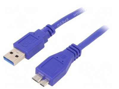 Cablu USB 3.0 USB A la Micro USB B 0,5m Albastru foto