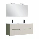 Cumpara ieftin Trent Mobilier de baie 120 cm lavoar ceramic cu oglindă 60x120 cm verde-alb