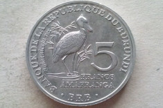 MONEDA 5 FRANCI 2014-BURUNDI (Balaeniceps rex) foto