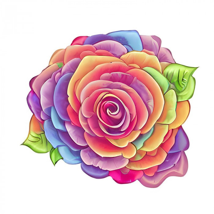 Sticker decorativ, Trandafir, Multicolor, 60 cm, 10488ST