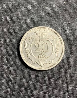 Moneda 20 halleri 1914 Austria foto