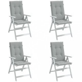 VidaXL Perne scaun cu spătar &icirc;nalt 4 buc. melanj gri 120x50x4cm textil