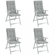 vidaXL Perne scaun cu spătar &icirc;nalt 4 buc. melanj gri 120x50x4cm textil