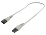 Cablu IEC C7 mamă - IEC C8 tată, 0,5m, 2x0,75mm2, gri, 2,5A