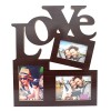 Rama Foto Lemn Colaj 3 Rame Love 33x28cm, 2x(10x15)cm + 1x(10x10)cm, Maro, Perete, Stil Clasic