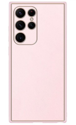 Husa eleganta din piele ecologica pentru Samsung Galaxy S23 Ultra cu accente aurii, Roz foto