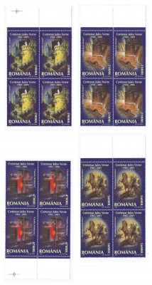 |Romania, LP 1678/2005, Centenar Jules Verne, 1905-2005, bloc 4, MNH foto