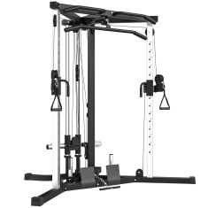 SPORTNOW Stație de Fitness cu 15 Poziții Reglabile, Bară pentru Tracțiuni și Halteră, 170x139x200 cm, Negru | Aosom Romania