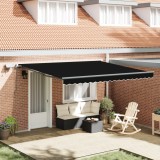 Marchiza Manuală Retractabilă cu LED Neagră 400x300 cm