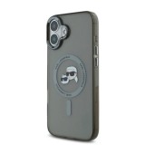 Husa pentru iPhone 16 - Karl Lagerfeld IML MagSafe (KLHMP16SHLSKCK) - Metal Karl&amp;Choupette Head