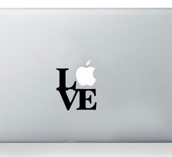 LOVE lettering mac stickers